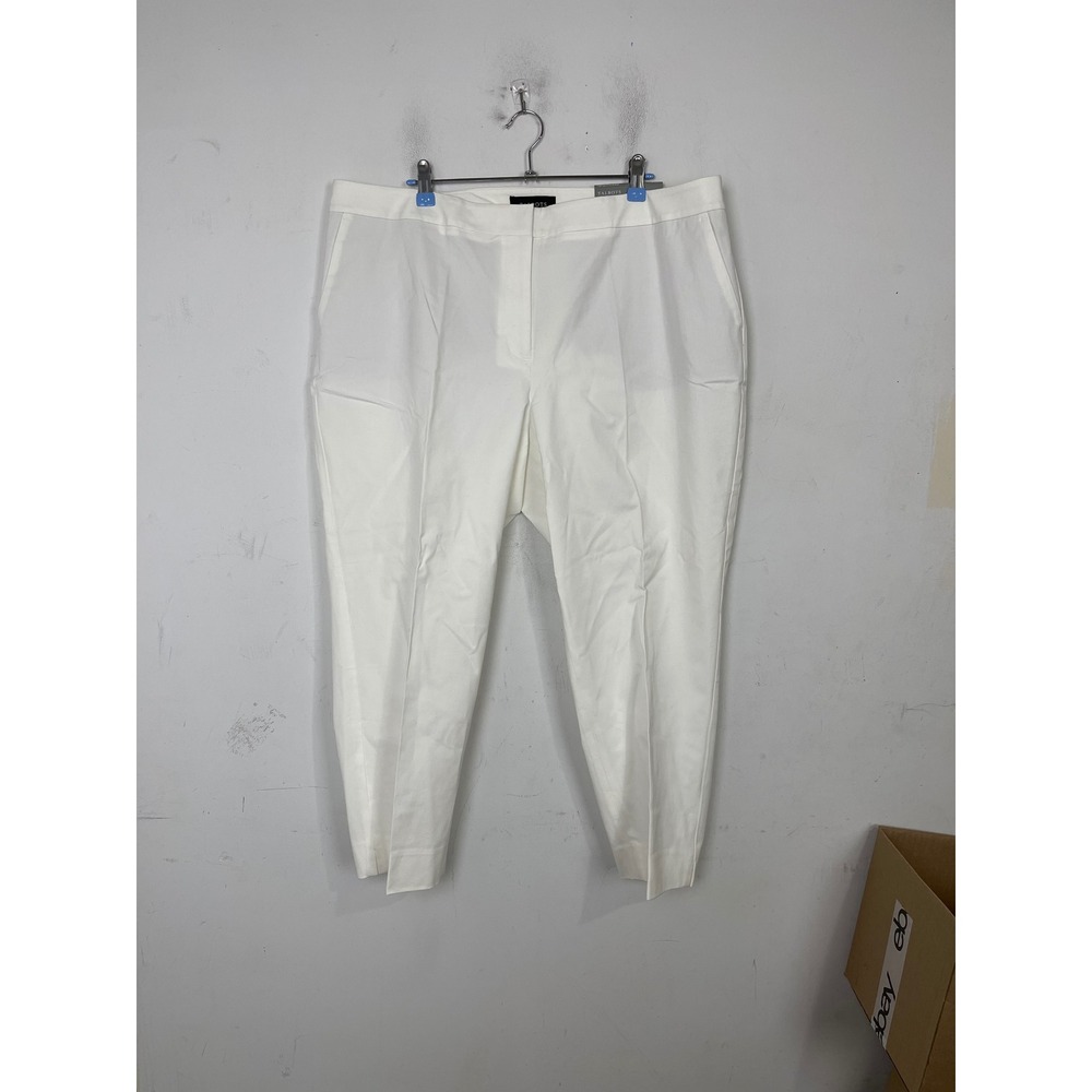 Talbots Hampshire Ankle Pants White Straight Leg Women Petite 20WP New NWT‎
